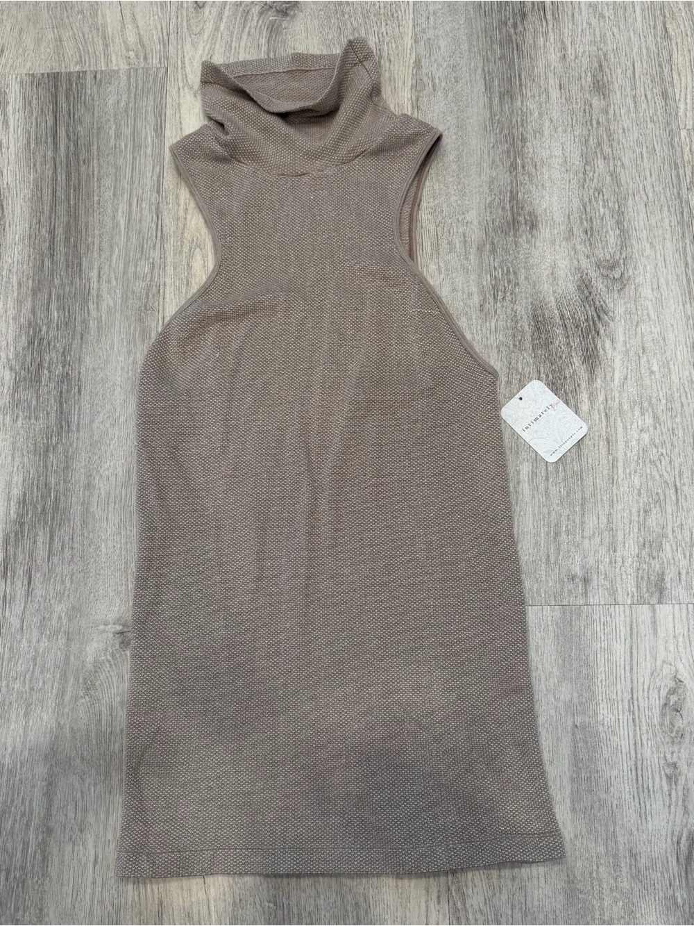 NWT Intimately Free People Taupe Sleeveless Turtleneck Knit Tank M/L